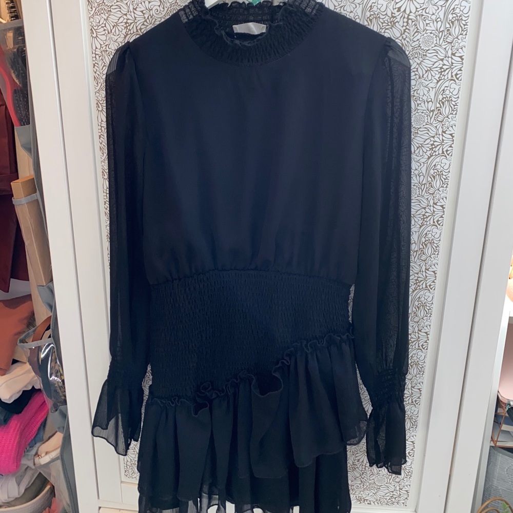 Unique black mini dress